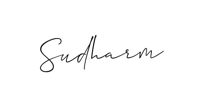 How to make Sudharm signature? Allison_Script is a professional autograph style. Create handwritten signature for Sudharm name. Sudharm signature style 2 images and pictures png