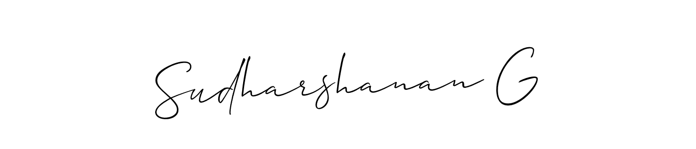 Make a beautiful signature design for name Sudharshanan G. With this signature (Allison_Script) style, you can create a handwritten signature for free. Sudharshanan G signature style 2 images and pictures png