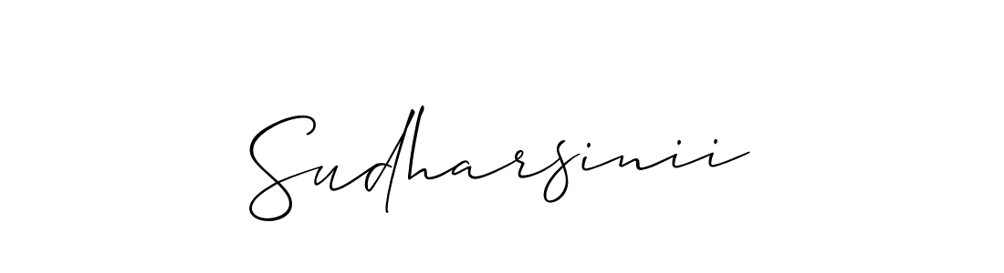 Use a signature maker to create a handwritten signature online. With this signature software, you can design (Allison_Script) your own signature for name Sudharsinii. Sudharsinii signature style 2 images and pictures png