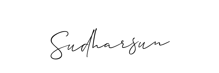 Make a beautiful signature design for name Sudharsun. With this signature (Allison_Script) style, you can create a handwritten signature for free. Sudharsun signature style 2 images and pictures png