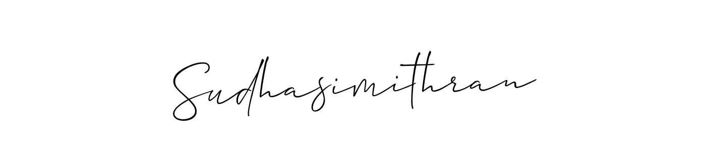 Make a beautiful signature design for name Sudhasimithran. With this signature (Allison_Script) style, you can create a handwritten signature for free. Sudhasimithran signature style 2 images and pictures png