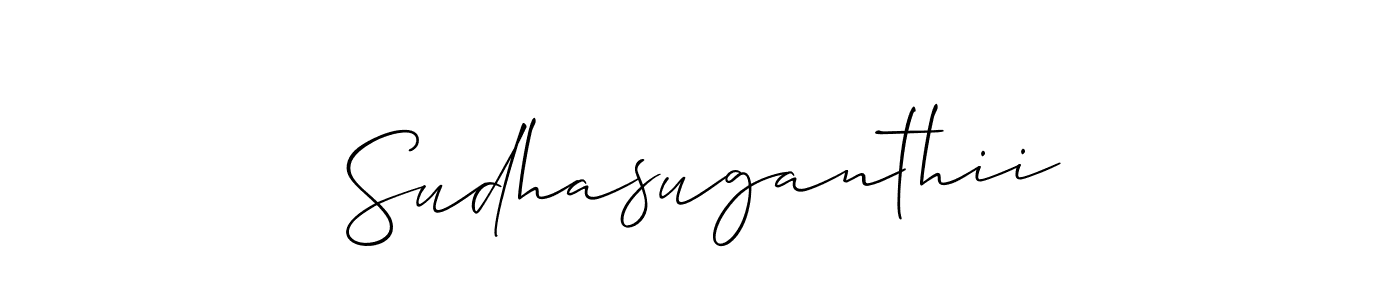 Make a beautiful signature design for name Sudhasuganthii. With this signature (Allison_Script) style, you can create a handwritten signature for free. Sudhasuganthii signature style 2 images and pictures png