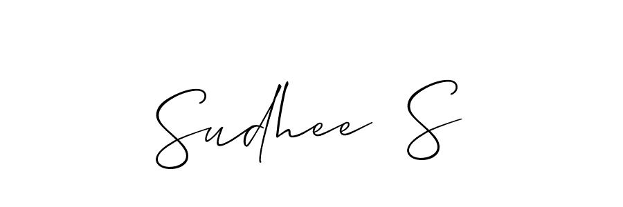 Also You can easily find your signature by using the search form. We will create Sudhee  S name handwritten signature images for you free of cost using Allison_Script sign style. Sudhee  S signature style 2 images and pictures png