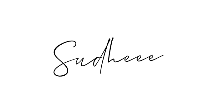 Design your own signature with our free online signature maker. With this signature software, you can create a handwritten (Allison_Script) signature for name Sudheee. Sudheee signature style 2 images and pictures png