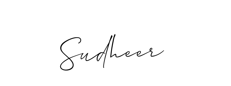 Make a beautiful signature design for name Sudheer . With this signature (Allison_Script) style, you can create a handwritten signature for free. Sudheer  signature style 2 images and pictures png