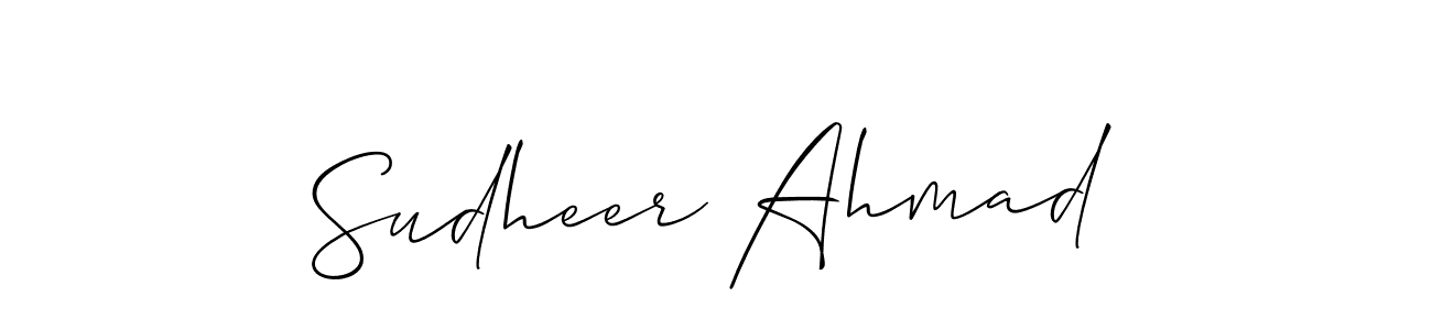Make a short Sudheer Ahmad signature style. Manage your documents anywhere anytime using Allison_Script. Create and add eSignatures, submit forms, share and send files easily. Sudheer Ahmad signature style 2 images and pictures png