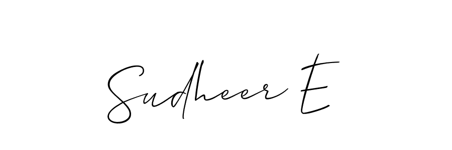 Sudheer E stylish signature style. Best Handwritten Sign (Allison_Script) for my name. Handwritten Signature Collection Ideas for my name Sudheer E. Sudheer E signature style 2 images and pictures png