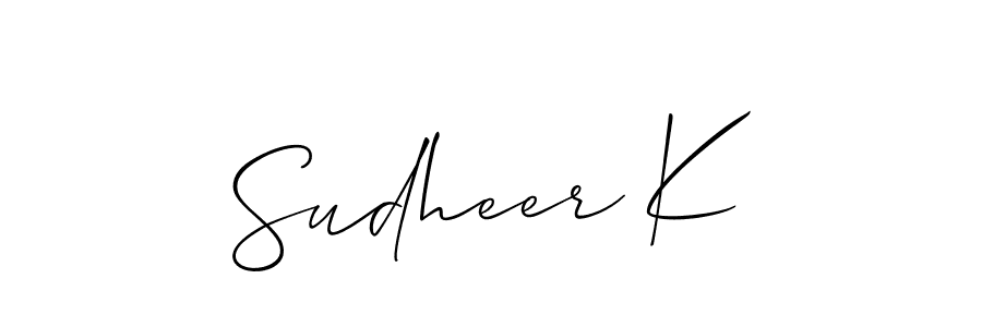 Best and Professional Signature Style for Sudheer K. Allison_Script Best Signature Style Collection. Sudheer K signature style 2 images and pictures png