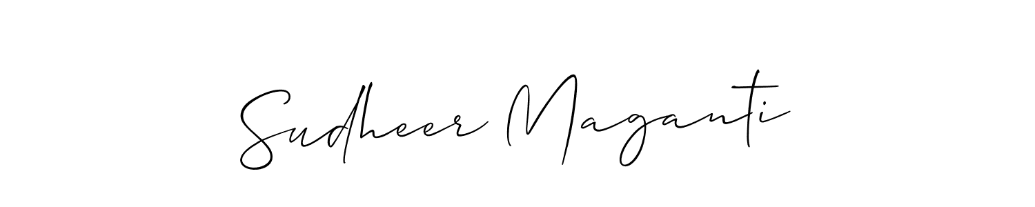 Make a beautiful signature design for name Sudheer Maganti. With this signature (Allison_Script) style, you can create a handwritten signature for free. Sudheer Maganti signature style 2 images and pictures png