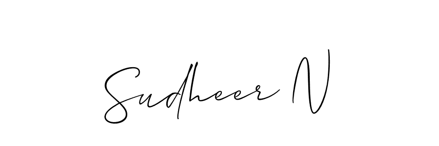 Sudheer N stylish signature style. Best Handwritten Sign (Allison_Script) for my name. Handwritten Signature Collection Ideas for my name Sudheer N. Sudheer N signature style 2 images and pictures png