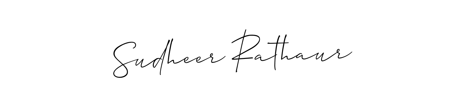 Also we have Sudheer Rathaur name is the best signature style. Create professional handwritten signature collection using Allison_Script autograph style. Sudheer Rathaur signature style 2 images and pictures png