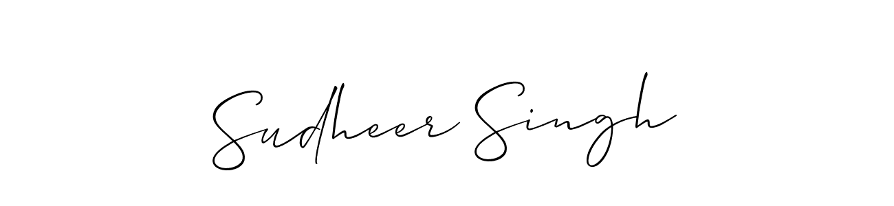 How to make Sudheer Singh signature? Allison_Script is a professional autograph style. Create handwritten signature for Sudheer Singh name. Sudheer Singh signature style 2 images and pictures png