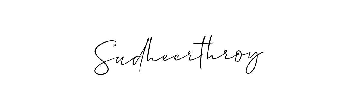 Make a beautiful signature design for name Sudheerthroy. With this signature (Allison_Script) style, you can create a handwritten signature for free. Sudheerthroy signature style 2 images and pictures png