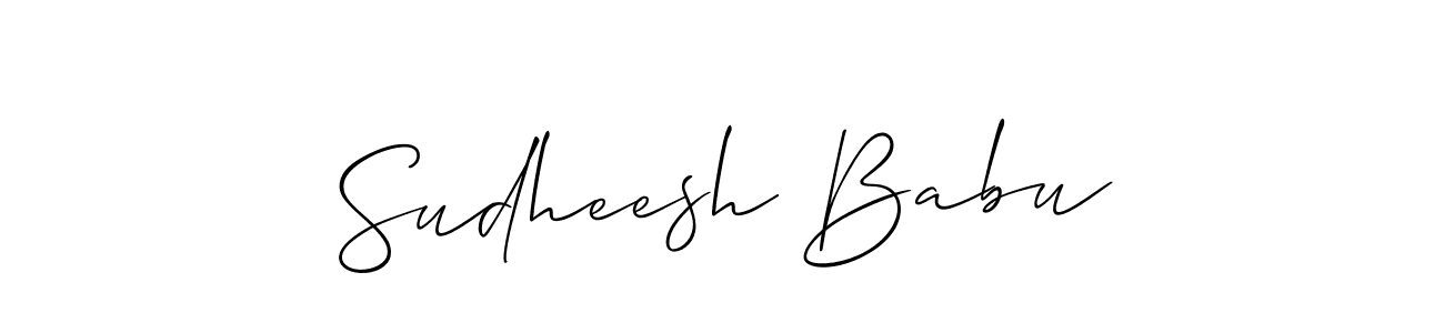 You should practise on your own different ways (Allison_Script) to write your name (Sudheesh Babu) in signature. don't let someone else do it for you. Sudheesh Babu signature style 2 images and pictures png