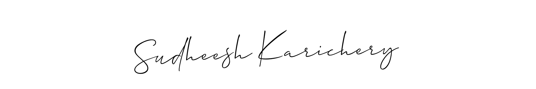 You should practise on your own different ways (Allison_Script) to write your name (Sudheesh Karichery) in signature. don't let someone else do it for you. Sudheesh Karichery signature style 2 images and pictures png