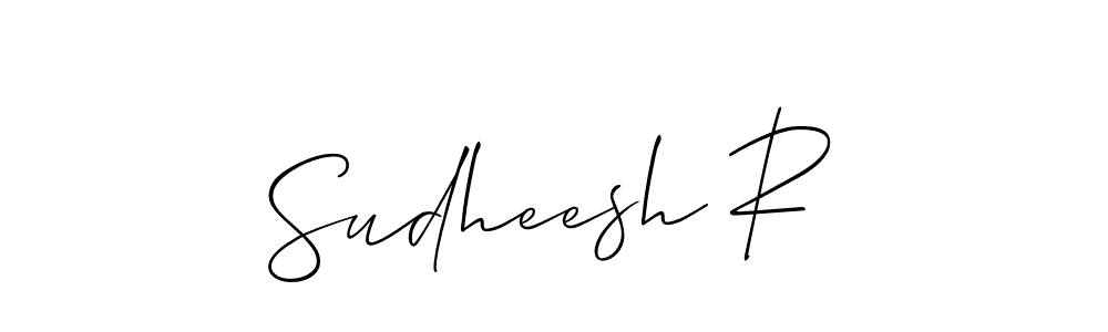 if you are searching for the best signature style for your name Sudheesh R. so please give up your signature search. here we have designed multiple signature styles  using Allison_Script. Sudheesh R signature style 2 images and pictures png