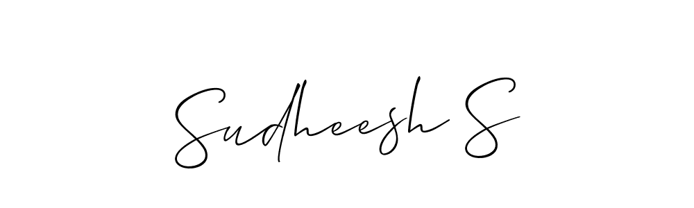 Create a beautiful signature design for name Sudheesh S. With this signature (Allison_Script) fonts, you can make a handwritten signature for free. Sudheesh S signature style 2 images and pictures png