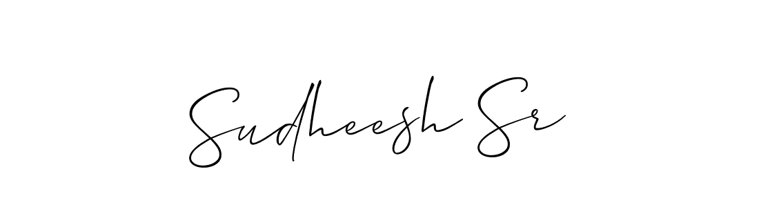 Design your own signature with our free online signature maker. With this signature software, you can create a handwritten (Allison_Script) signature for name Sudheesh Sr. Sudheesh Sr signature style 2 images and pictures png