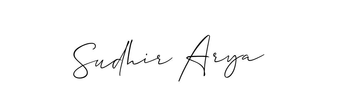 Sudhir Arya stylish signature style. Best Handwritten Sign (Allison_Script) for my name. Handwritten Signature Collection Ideas for my name Sudhir Arya. Sudhir Arya signature style 2 images and pictures png