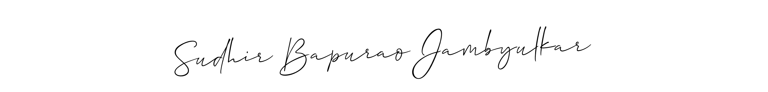 Create a beautiful signature design for name Sudhir Bapurao Jambyulkar. With this signature (Allison_Script) fonts, you can make a handwritten signature for free. Sudhir Bapurao Jambyulkar signature style 2 images and pictures png