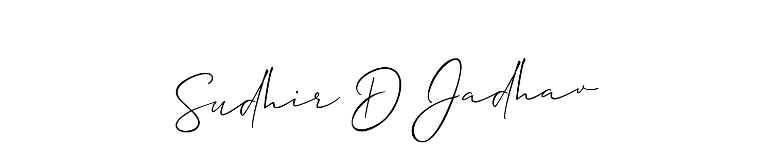 It looks lik you need a new signature style for name Sudhir D Jadhav. Design unique handwritten (Allison_Script) signature with our free signature maker in just a few clicks. Sudhir D Jadhav signature style 2 images and pictures png