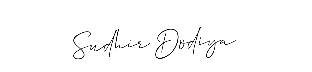 How to make Sudhir Dodiya signature? Allison_Script is a professional autograph style. Create handwritten signature for Sudhir Dodiya name. Sudhir Dodiya signature style 2 images and pictures png