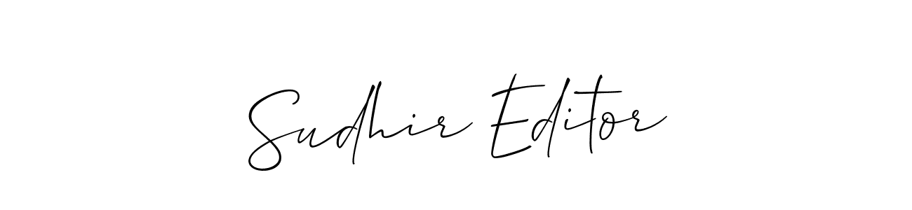 Also we have Sudhir Editor name is the best signature style. Create professional handwritten signature collection using Allison_Script autograph style. Sudhir Editor signature style 2 images and pictures png