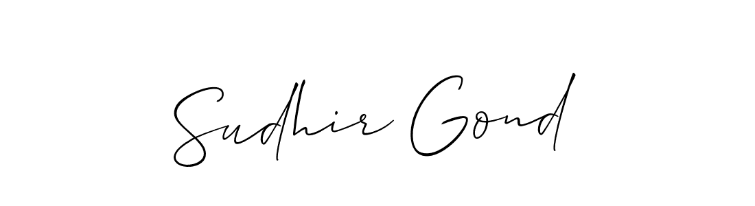 You should practise on your own different ways (Allison_Script) to write your name (Sudhir Gond) in signature. don't let someone else do it for you. Sudhir Gond signature style 2 images and pictures png
