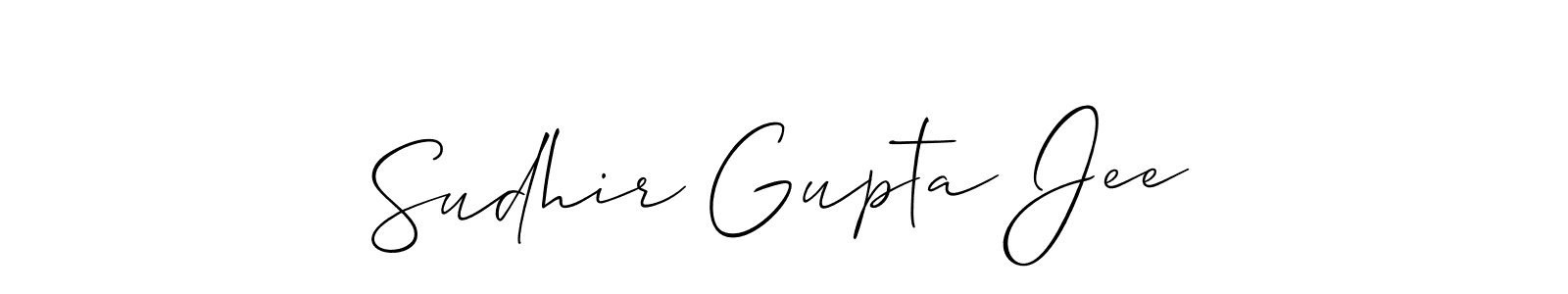 Also You can easily find your signature by using the search form. We will create Sudhir Gupta Jee name handwritten signature images for you free of cost using Allison_Script sign style. Sudhir Gupta Jee signature style 2 images and pictures png