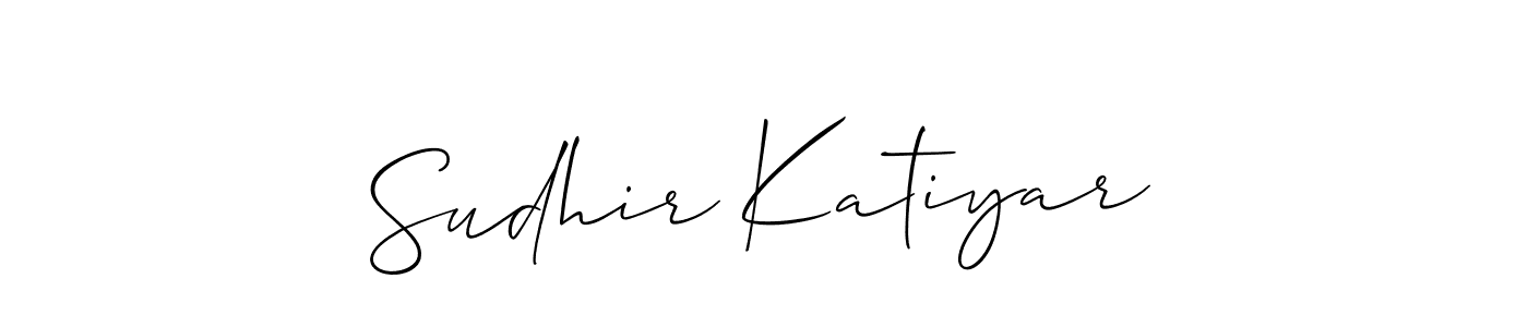 How to make Sudhir Katiyar name signature. Use Allison_Script style for creating short signs online. This is the latest handwritten sign. Sudhir Katiyar signature style 2 images and pictures png