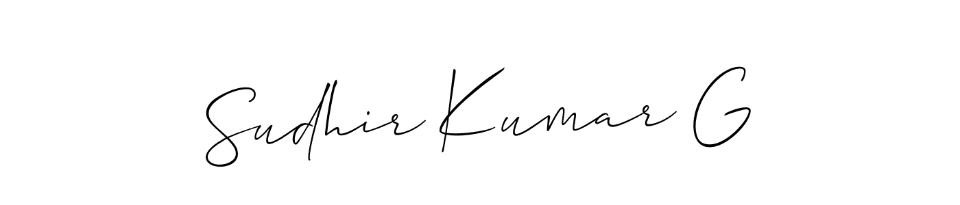 Also we have Sudhir Kumar G name is the best signature style. Create professional handwritten signature collection using Allison_Script autograph style. Sudhir Kumar G signature style 2 images and pictures png