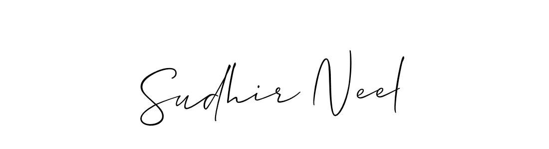 How to make Sudhir Neel signature? Allison_Script is a professional autograph style. Create handwritten signature for Sudhir Neel name. Sudhir Neel signature style 2 images and pictures png