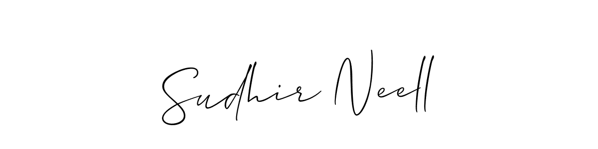 Also You can easily find your signature by using the search form. We will create Sudhir Neell name handwritten signature images for you free of cost using Allison_Script sign style. Sudhir Neell signature style 2 images and pictures png