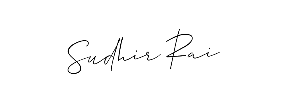 The best way (Allison_Script) to make a short signature is to pick only two or three words in your name. The name Sudhir Rai include a total of six letters. For converting this name. Sudhir Rai signature style 2 images and pictures png