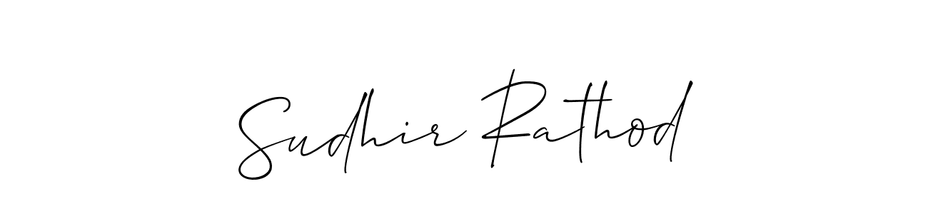 Design your own signature with our free online signature maker. With this signature software, you can create a handwritten (Allison_Script) signature for name Sudhir Rathod. Sudhir Rathod signature style 2 images and pictures png