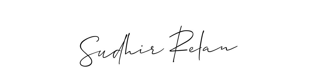 Make a beautiful signature design for name Sudhir Relan. With this signature (Allison_Script) style, you can create a handwritten signature for free. Sudhir Relan signature style 2 images and pictures png