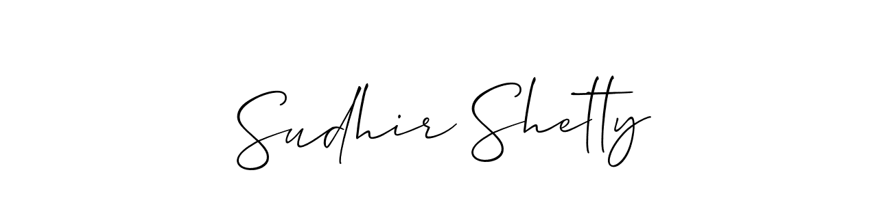 The best way (Allison_Script) to make a short signature is to pick only two or three words in your name. The name Sudhir Shetty include a total of six letters. For converting this name. Sudhir Shetty signature style 2 images and pictures png