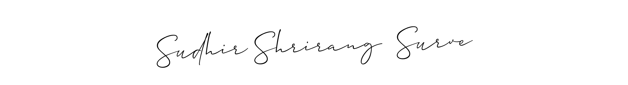 How to make Sudhir Shrirang  Surve name signature. Use Allison_Script style for creating short signs online. This is the latest handwritten sign. Sudhir Shrirang  Surve signature style 2 images and pictures png