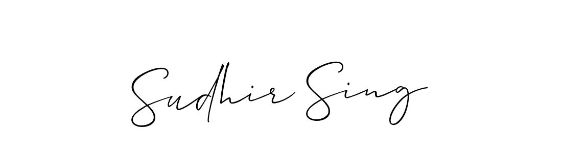 How to make Sudhir Sing name signature. Use Allison_Script style for creating short signs online. This is the latest handwritten sign. Sudhir Sing signature style 2 images and pictures png