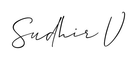 Designed for modern professionals: Sudhir V name signature crafted with Allison_Script script. Ready for digital PDF workflows. Sudhir V signature style 2 images and pictures png