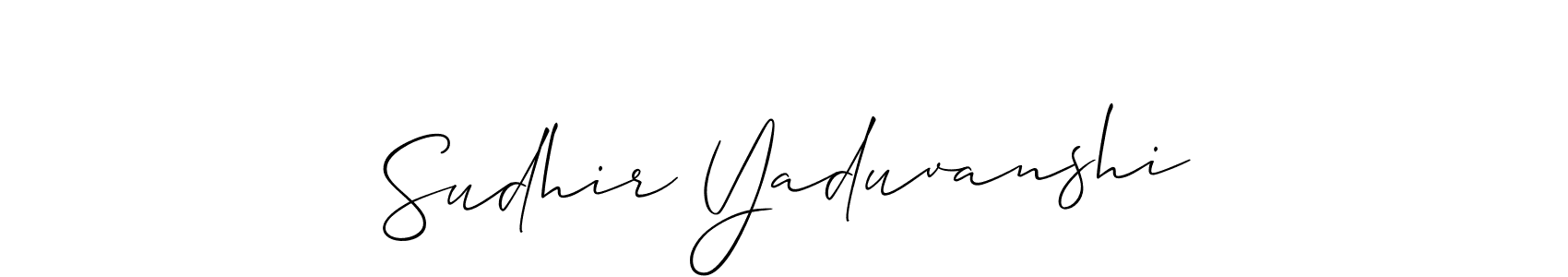 You should practise on your own different ways (Allison_Script) to write your name (Sudhir Yaduvanshi) in signature. don't let someone else do it for you. Sudhir Yaduvanshi signature style 2 images and pictures png