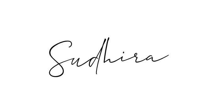 Make a beautiful signature design for name Sudhira. With this signature (Allison_Script) style, you can create a handwritten signature for free. Sudhira signature style 2 images and pictures png