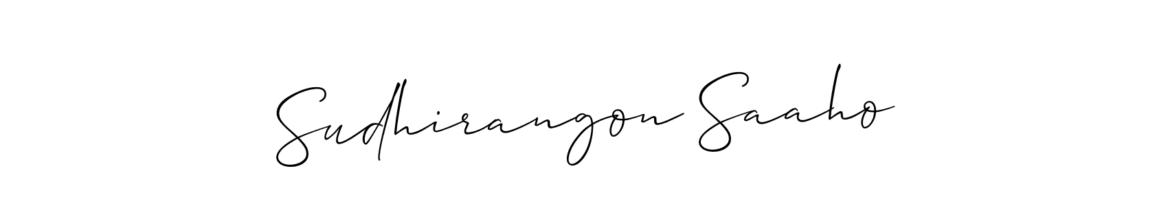 Make a beautiful signature design for name Sudhirangon Saaho. With this signature (Allison_Script) style, you can create a handwritten signature for free. Sudhirangon Saaho signature style 2 images and pictures png
