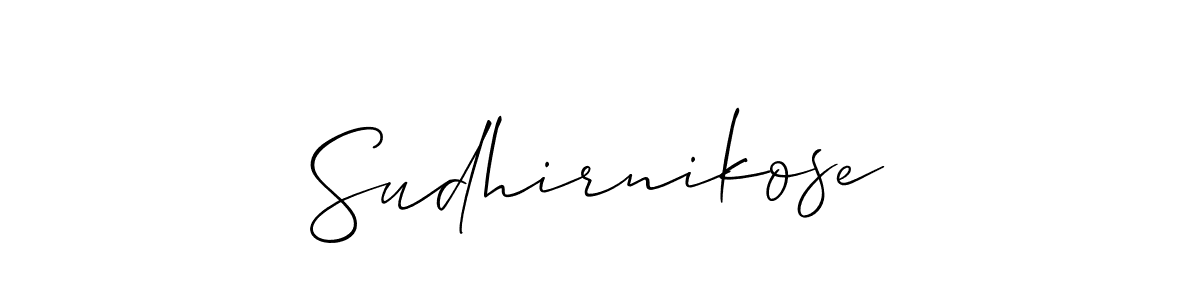 Make a beautiful signature design for name Sudhirnikose. With this signature (Allison_Script) style, you can create a handwritten signature for free. Sudhirnikose signature style 2 images and pictures png