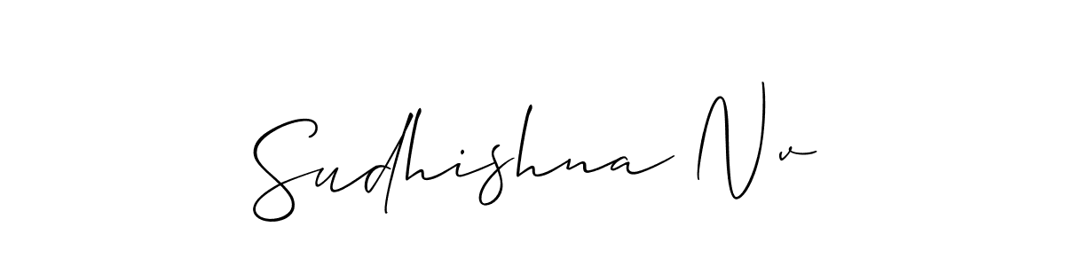 How to make Sudhishna Nv signature? Allison_Script is a professional autograph style. Create handwritten signature for Sudhishna Nv name. Sudhishna Nv signature style 2 images and pictures png