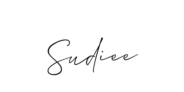 Design your own signature with our free online signature maker. With this signature software, you can create a handwritten (Allison_Script) signature for name Sudiee. Sudiee signature style 2 images and pictures png
