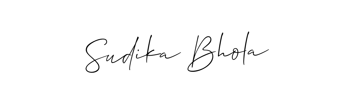 Make a short Sudika Bhola signature style. Manage your documents anywhere anytime using Allison_Script. Create and add eSignatures, submit forms, share and send files easily. Sudika Bhola signature style 2 images and pictures png