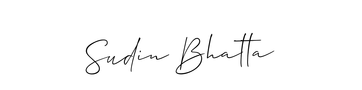 Create a beautiful signature design for name Sudin Bhatta. With this signature (Allison_Script) fonts, you can make a handwritten signature for free. Sudin Bhatta signature style 2 images and pictures png