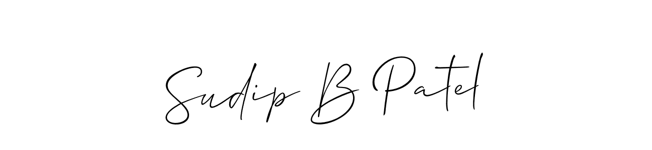 Design your own signature with our free online signature maker. With this signature software, you can create a handwritten (Allison_Script) signature for name Sudip B Patel. Sudip B Patel signature style 2 images and pictures png