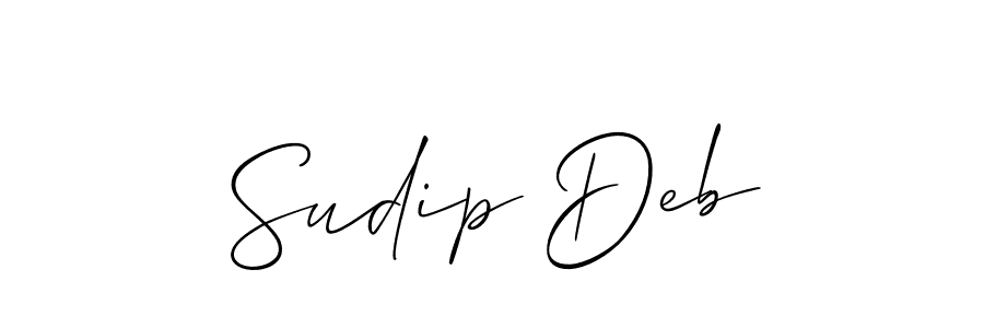 Make a beautiful signature design for name Sudip Deb. With this signature (Allison_Script) style, you can create a handwritten signature for free. Sudip Deb signature style 2 images and pictures png